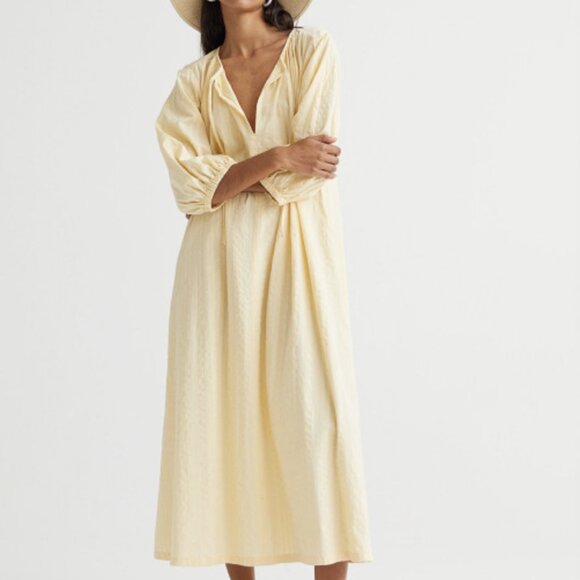 H&M Tie-Detail Dress - Yellow - XL - Picture 1 of 7